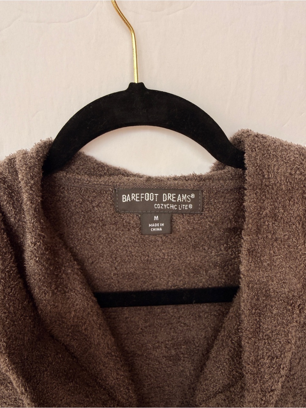 Barefoot Dreams Cozychic Lite Hooded Dark Brown Cardigan Medium - Picture 3 of 7